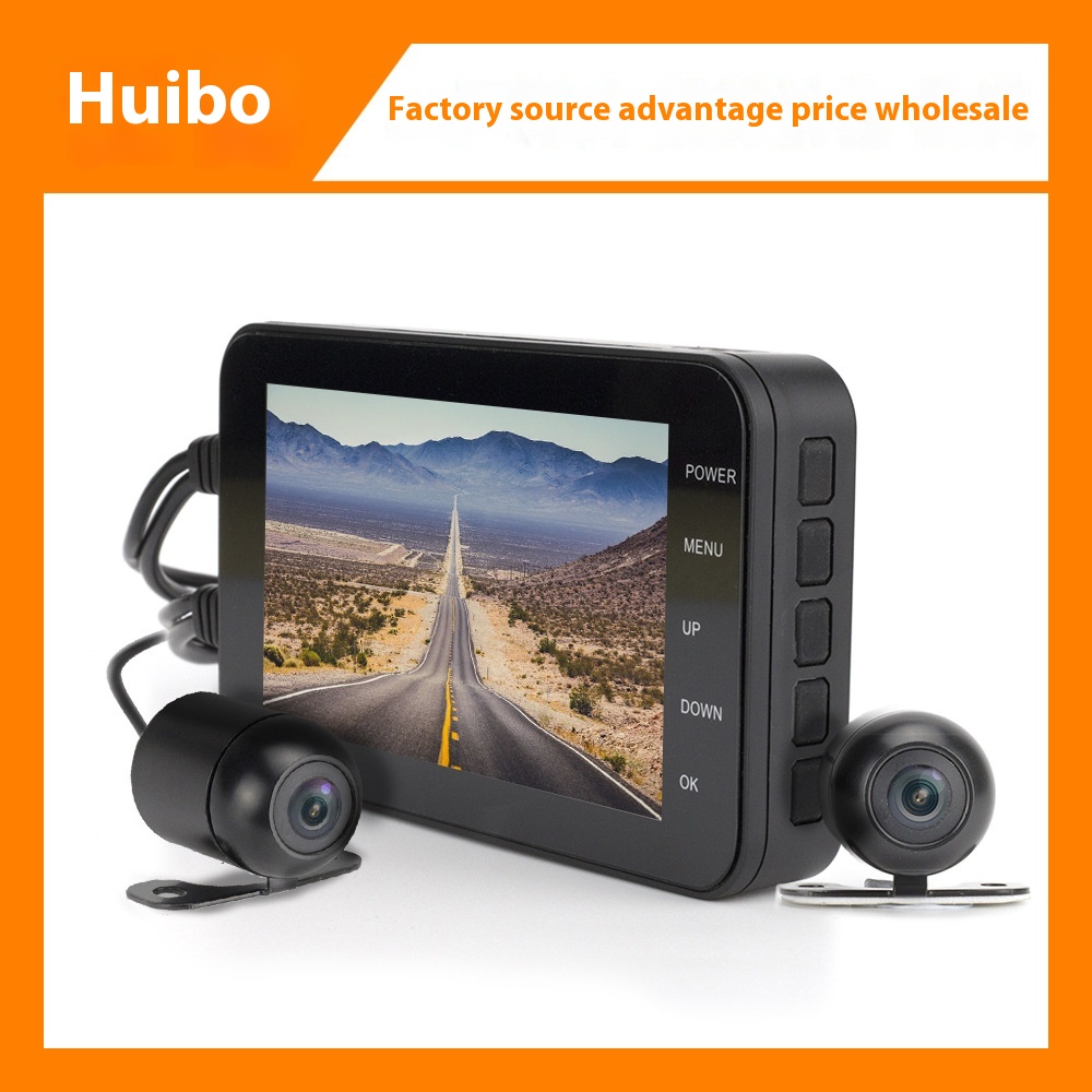 M T003 Hidden Front And Rear Dual Recording D V R Black Box Waterproof1080 P Motorcycle Driving Recorder