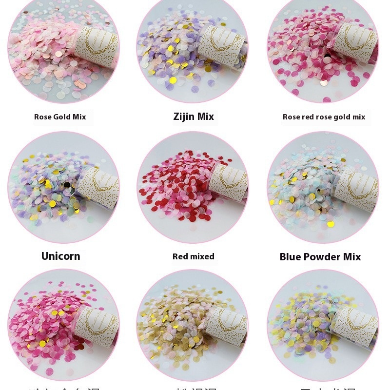 Foreign Trade Hot-selling Confetti Push Tube Push Push Happy Wedding Party Decoration Small Gift Tube Push Pop Confetti