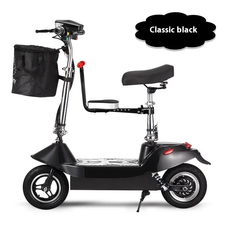 Little Dolphin Electric Vehicle10-inch Adult Alarm Folding Two- Wheeled Bicycle Battery Scooter Electric Scooter