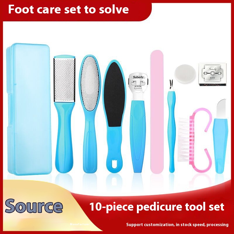 Pedicure Knife Tool Set8-in-1 Foot File, Foot Rub, Foot Grinding Stone, Foot Grinder To Remove Dead Skin, Scrape Calluses, Foot Brush