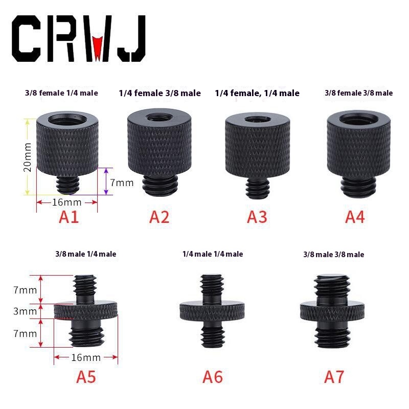 3/8 To1/4 Camera Screw Tripod Interchangeable Quarter Fill Light Pan/tilt Adapter Bracket Base