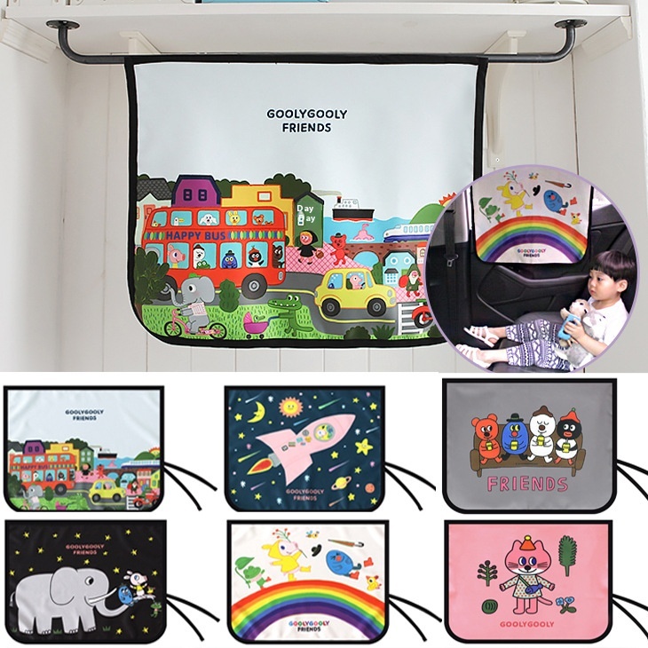 Korean Illustration Big Magnet Cartoon Cute Car Sunshade Curtain Car Curtain Sun Protection And Heatulation