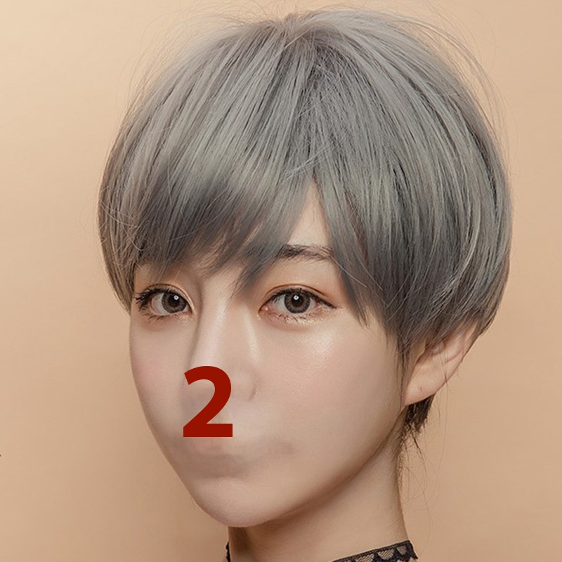 Wig Female Short Hair Bobo Bob Korean Handsome Short Straight Hair Natural Realistic Fluffy Hand-woven Big Scalp