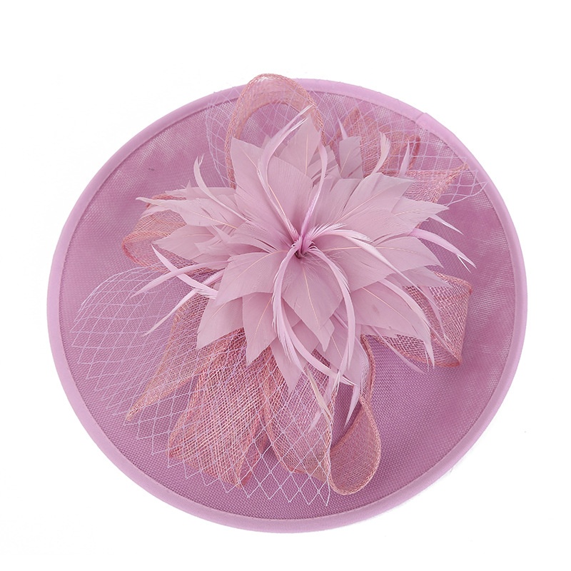Palace Jockey Club Mesh Feather Hat Banquet Annual Meeting Wedding Dress Accessories Champagne Photo Hat Fascinator