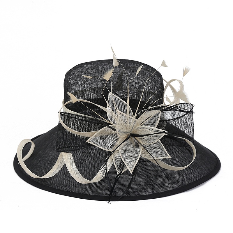 Fascinator Elegant Flower Linen Small Hat British Style All-match Celebrity Banquet Polite Summer Sun Hat