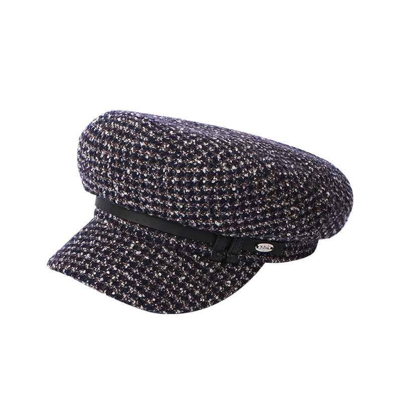 British Fine Plaid Tweedsboy Cap Retro British Flat Cap For Women