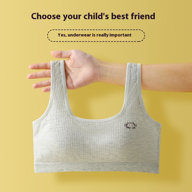 Underwear For Female Middle School And High School Students, Viscose Fiber Cotton Girl Sports Vest,12-15 Years Old Development Period Girls Bra