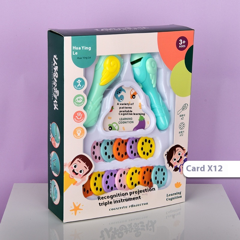 Children's Early Education Projector Flashlight Bedtime Story Dinosaur Animal Pattern Luminous Mini Flashlight Toy