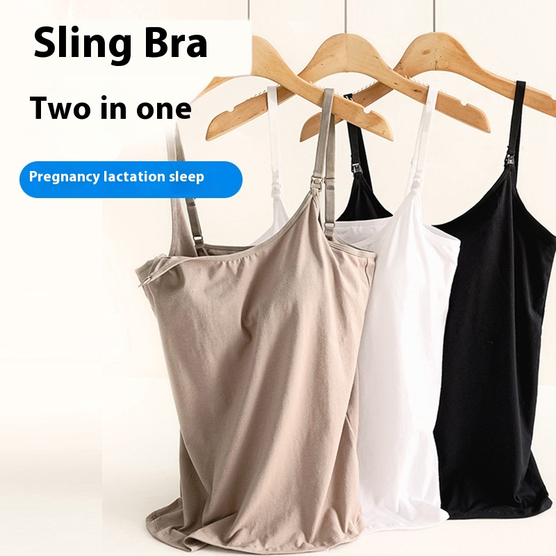 Style Breastfeeding Cotton Camisole With Breast Pad For Pregnant Women Breastfeeding Small Sling Breastfeeding Maternity Clothes Summer