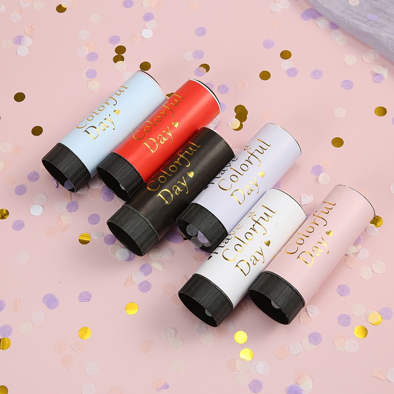 Mini Hand-held Small Salute Atmosphere Fireworks Push Birthday Party Spray Confetti Cannon Hand-held Fireworks Salute Wedding