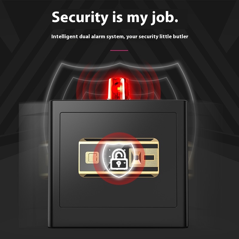 Safe Home Small Bedside32cm30cm Fingerprint Password Safe Office All Steel In-wall Safe Box Bed