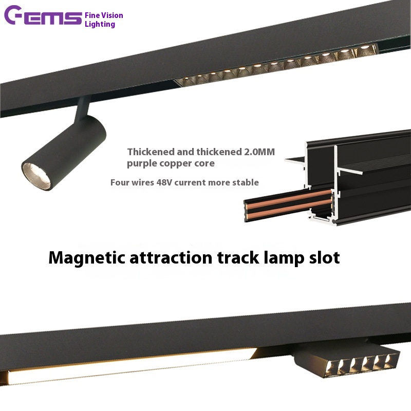 Hot-selling Concealed Pre-embedded No Main Light Ash Hoisting Surface-mounted Rail Strip48v Embedded Magnetic Track Light Trough