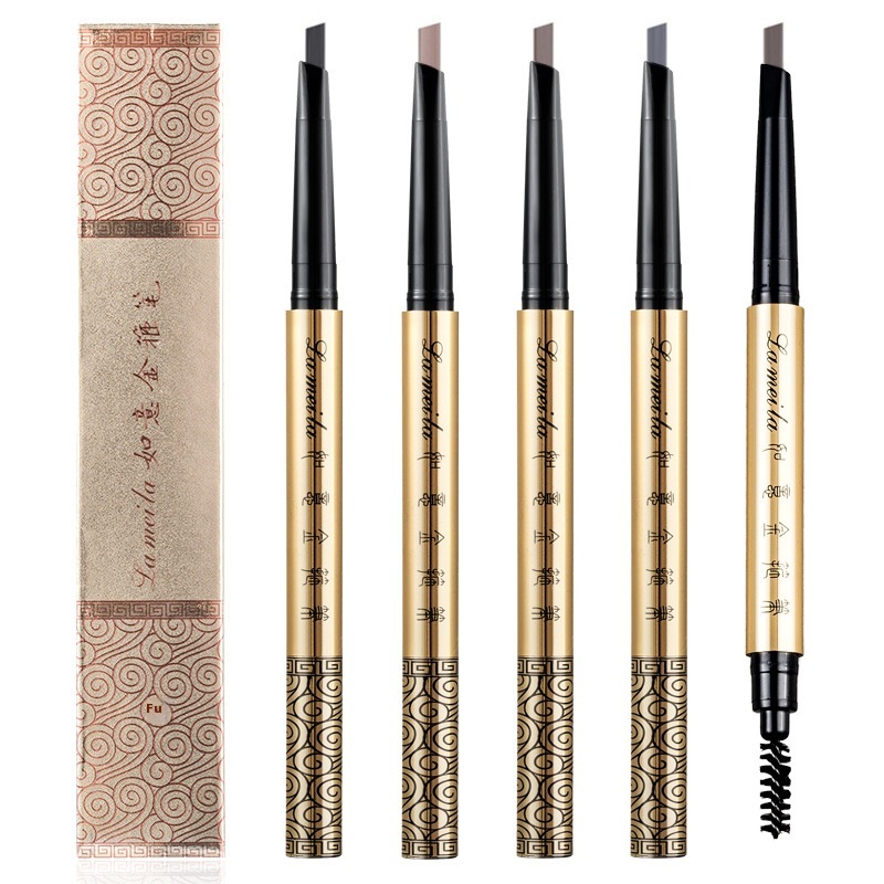 Golden Staff Waterproof,Long-Lasting Dual-Ended Eyebrow Pencil823,Smudge-Resistant And Easy To Color