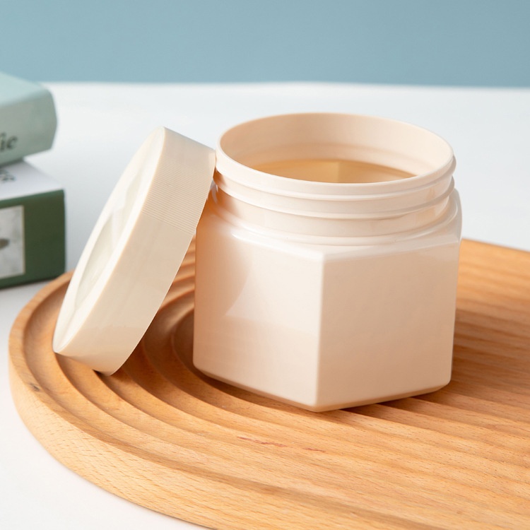 Wide-mouth Bottle500 M L700 M1000 M L Plastic Facial Mask Sealed Jar Hair Mask Jar P E T Hexagonal Plastic Jar Facial Mask Bottle