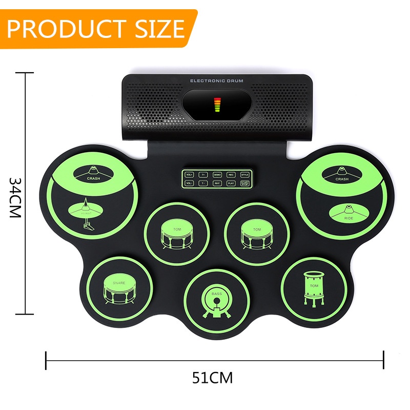 Hand-rolled Drum Set For Adults, Children And Beginners, Portable Professional Version Of Electronic Drum For Learning To Play Bluetooth Version