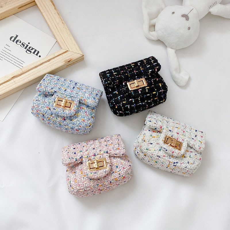 Children's Bags Korean Style Fashion Girls Baby Fashion Braided Shoulder Messenger Bag Princess Accessories Coin Purse