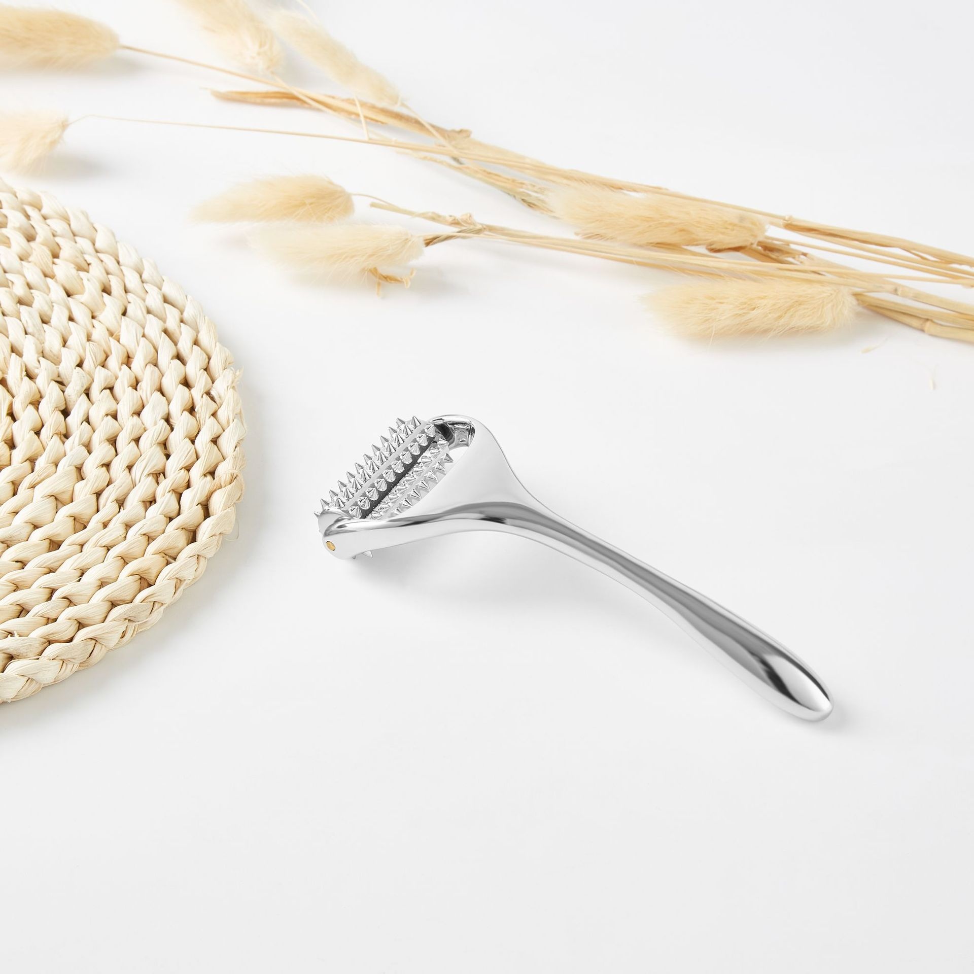 Microneedle Roller Massager Metal Household Facial Beauty Essence Introduction Wand Portable Handheld Massager