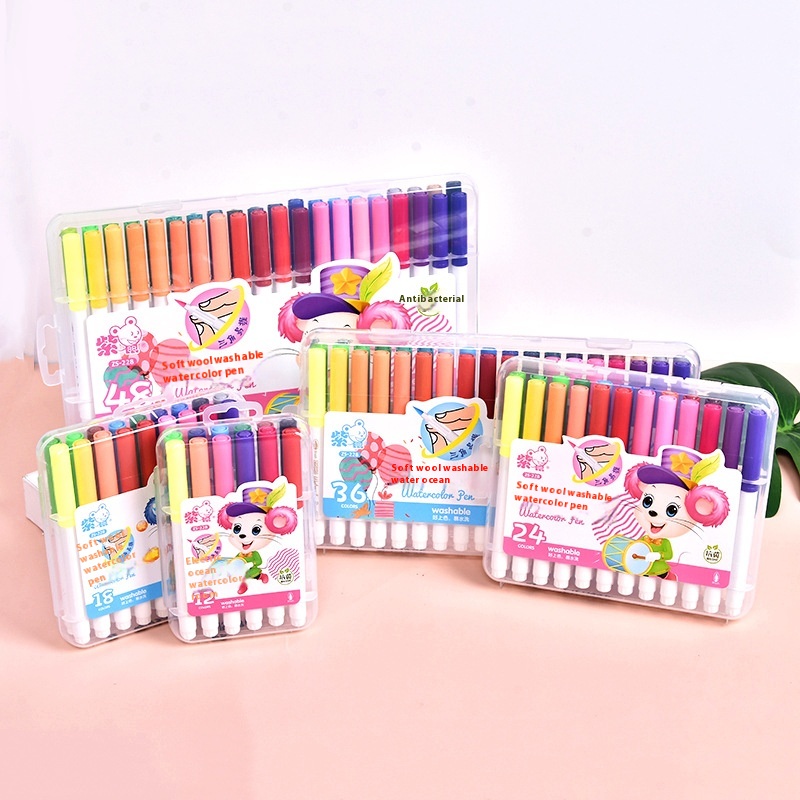 Large Capacity Soft Head Washable Children's Watercolor Pen Set Kindergarten Art Painting Color Pen Brush