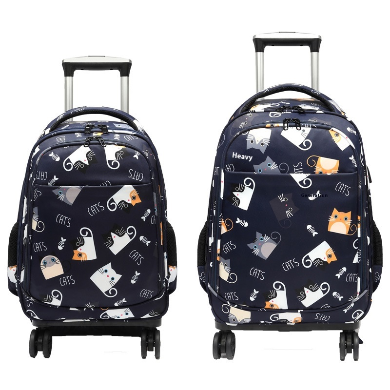 Backpack Travel Trolley Bag, Multi-layer Large Capacity Travel Bag, Foldable Boarding Trolley Bag, Universal Wheel Luggage Bag