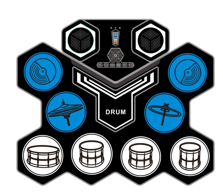 Desktop Drum With Audio Lithium Battery Portable Drum Set Bluetooth Children's Practice Drummer Roll Electronic Drum