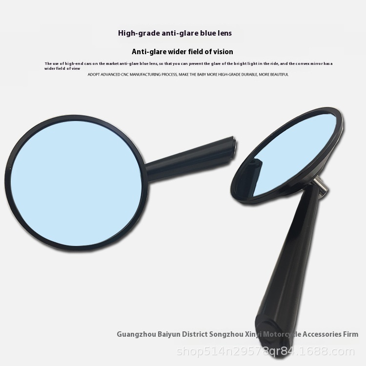 Motorcycle Modified Rearview Mirror Kawasaki Vulcan Qianjiang Huanglong Off-road Sports Car Reflector C N C Reversing Mirror Retro