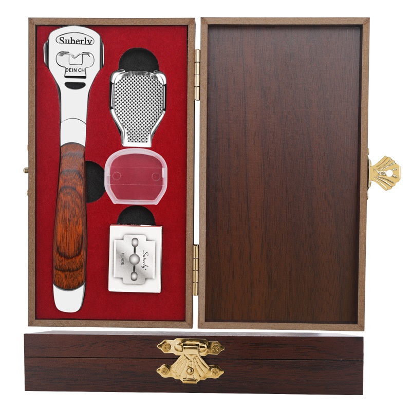 Color Wood Handle Foot Planing Knife To Repair Dead Skin, Cuticles, Calluses, Foot File, Scraper, Foot Care Set