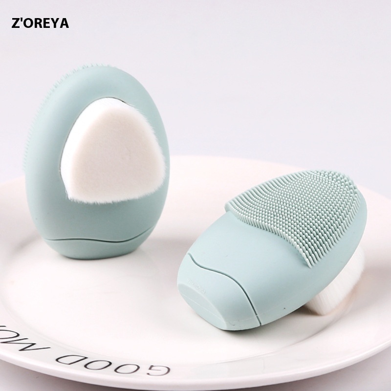 Zoelya Silicone Face Wash Brush Double-sided Cleansing Brush Manual Massage Pore Cleansingtrument Facial Brush