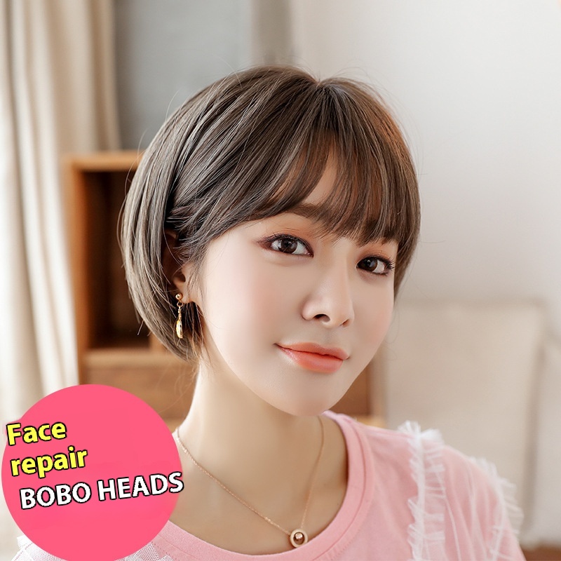 Ou Shuo Wig Female Short Hair Korean Air Bangs Bobo Bob Realistic Chemical Fiber Wig Headgear Ready In Stock