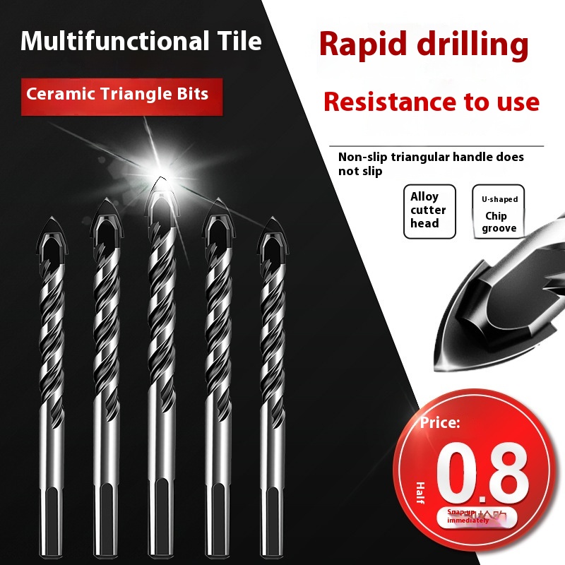 Ceramic Tile Drill Bit Hand Electric Drill Bit Drill Iron Glass Ceramic Triangle Drill Bit Concrete Hole Cement Wall Overlord Drill