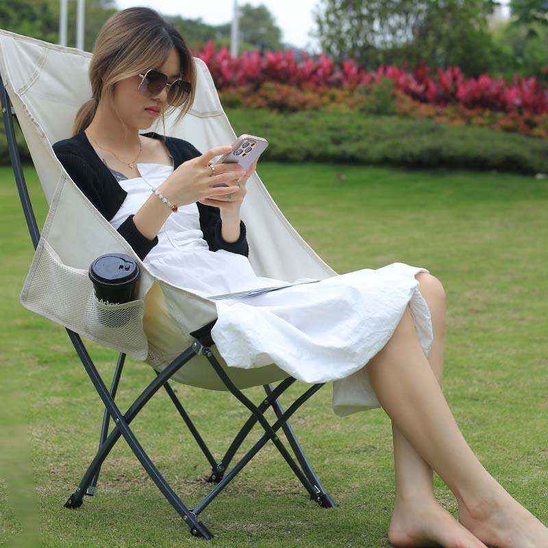 Outdoor Folding Moon Chair, Portable Leisure Butterfly Chair, Outdoor Picnic Camping, Painting, Sketching, Viewing And Fishing Chair