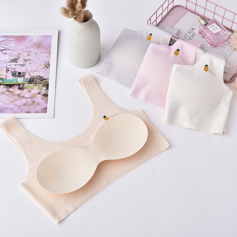 Independentlytalled Girls' Underwear, Developmental Girls' Tube Tops, Students' Seamless Latex Cups, Children's Bras, Medium And Large Children's Vests