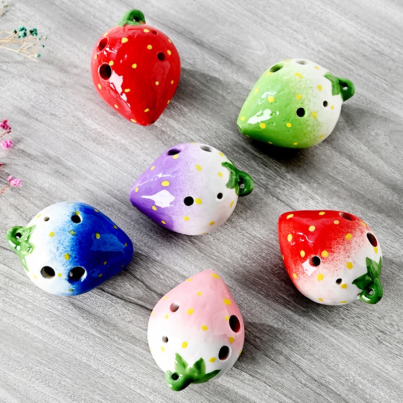 Strawberry Fruit Ocarina6-hole Alto C Key For Children And Students Beginner Musicaltrument Six-hole Creative Gift Travel Souvenir