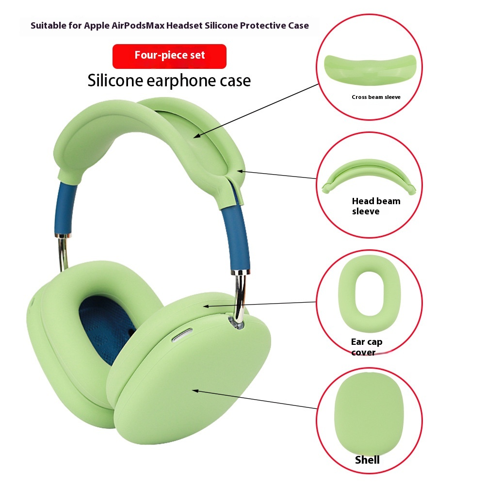 Suitable For Apple Air Pods Max Headphone Protective Cover, Headband Cover, Ear Cap Cover, Silicone Transparent T P U Shell