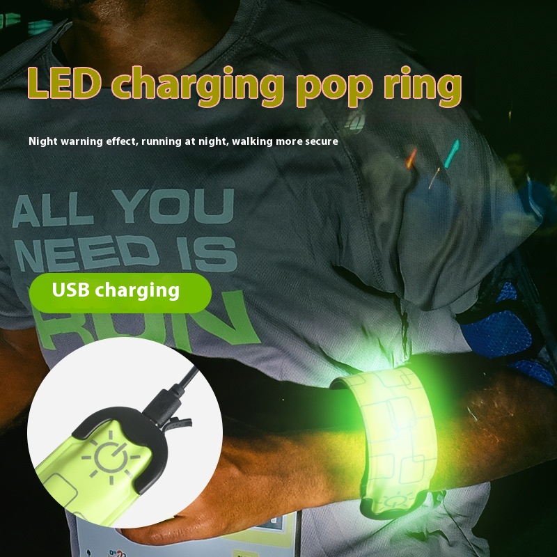 LEDVoltage Slap Bracelet,USBRechargeable Light-Up Wristband,Arm Light For Outdoor Running,Flashing Light Band