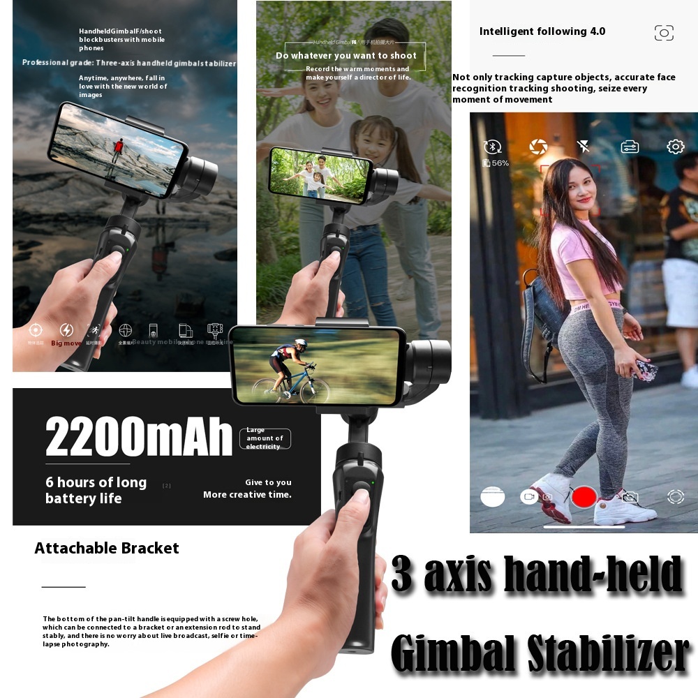 S Mobile Phone Three-axis Stabilizer Vibrato Anti-shake Handheld Gimbal Stabilizer Bluetooth Shooting Artifact