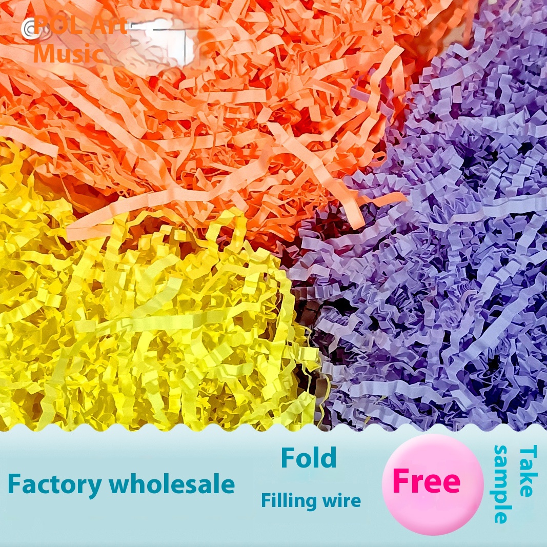 Wavy Pleated Raffia Paper Silk Gift Box Wedding Candy Box Shredded Paper Silk Packaging Filler Wedding Decoration Paper Filler