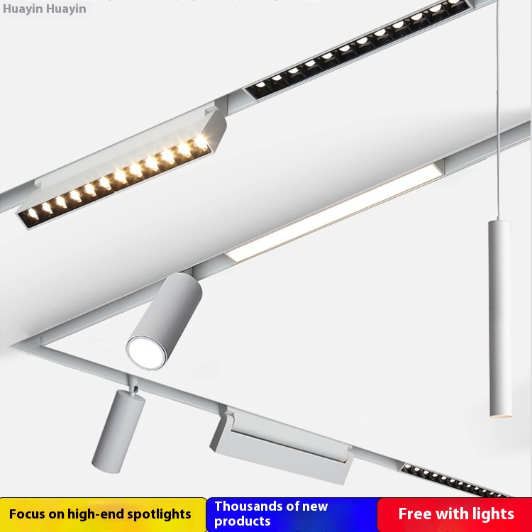 High-end Smart Black And White Magnetic Track Light Graffiti Mijia Dimming And Color-changing D A L I Round Surface-mounted Magnetic Track