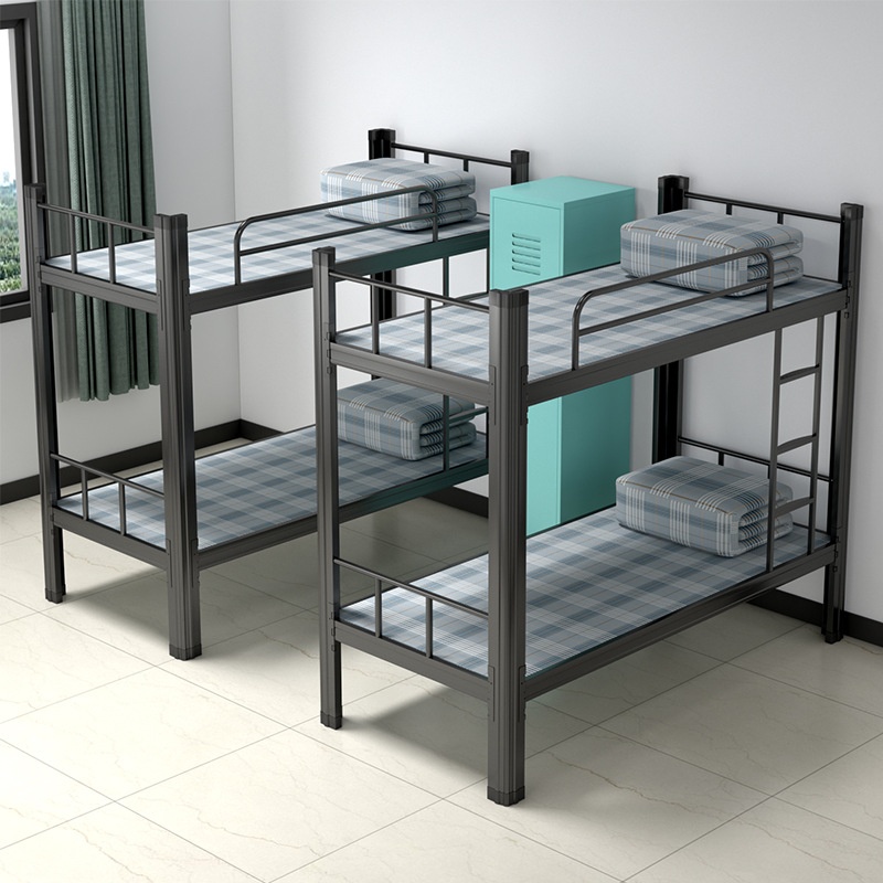 European And American Special Upper And Lower Bunk Iron Bed Student Dormitory Bed Double Staff Frame Bed High And Low Bed Double Profile Iron Frame Bed