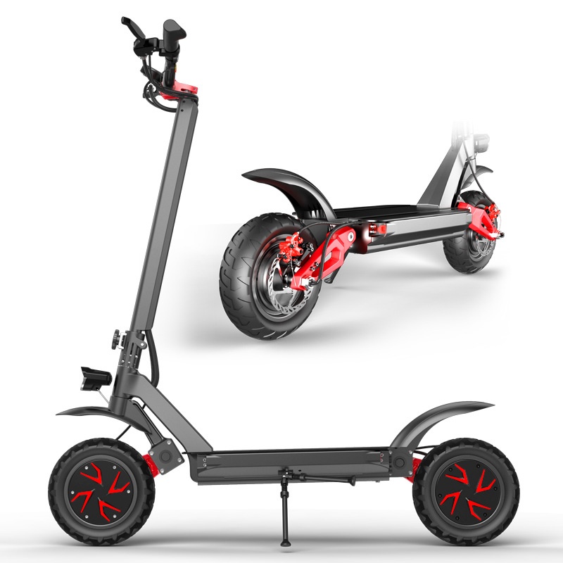 Off-road Electric Scooter Dual Drive Foldable Adult Mobility Lithium Battery Electric Bicycle For Men And Women