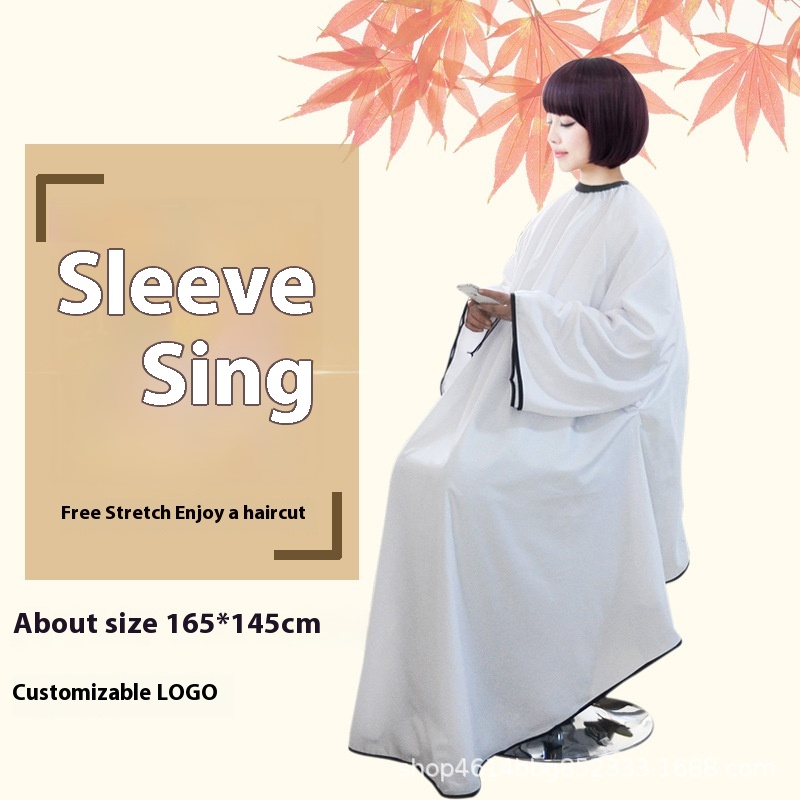 Hair Salon Barber Apron Enlarged And Widened Abron With Sleeves Apron Hair Cutting, Perming And Dyeing Hair Salon Apron Hairdressing Apron