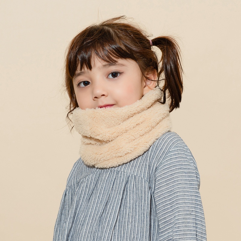 Autumn And Winter Children's Scarf For Boys And Girls Lamb Plush Scarf Baby Parent-child Warm Neck Cover