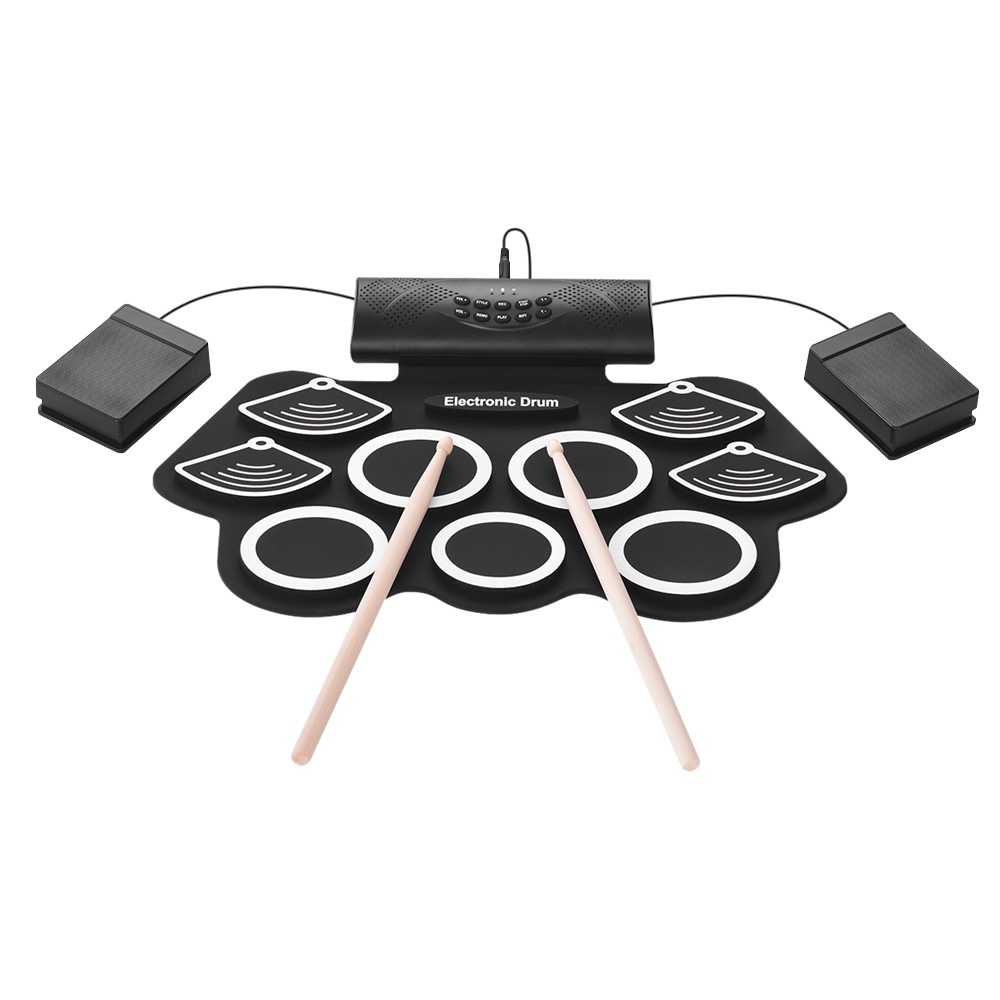E-commerce Hand-rolled Electronic Drum9 Drums Built-in Lithium Battery With Speaker Playable D T X Silicone Drum Set