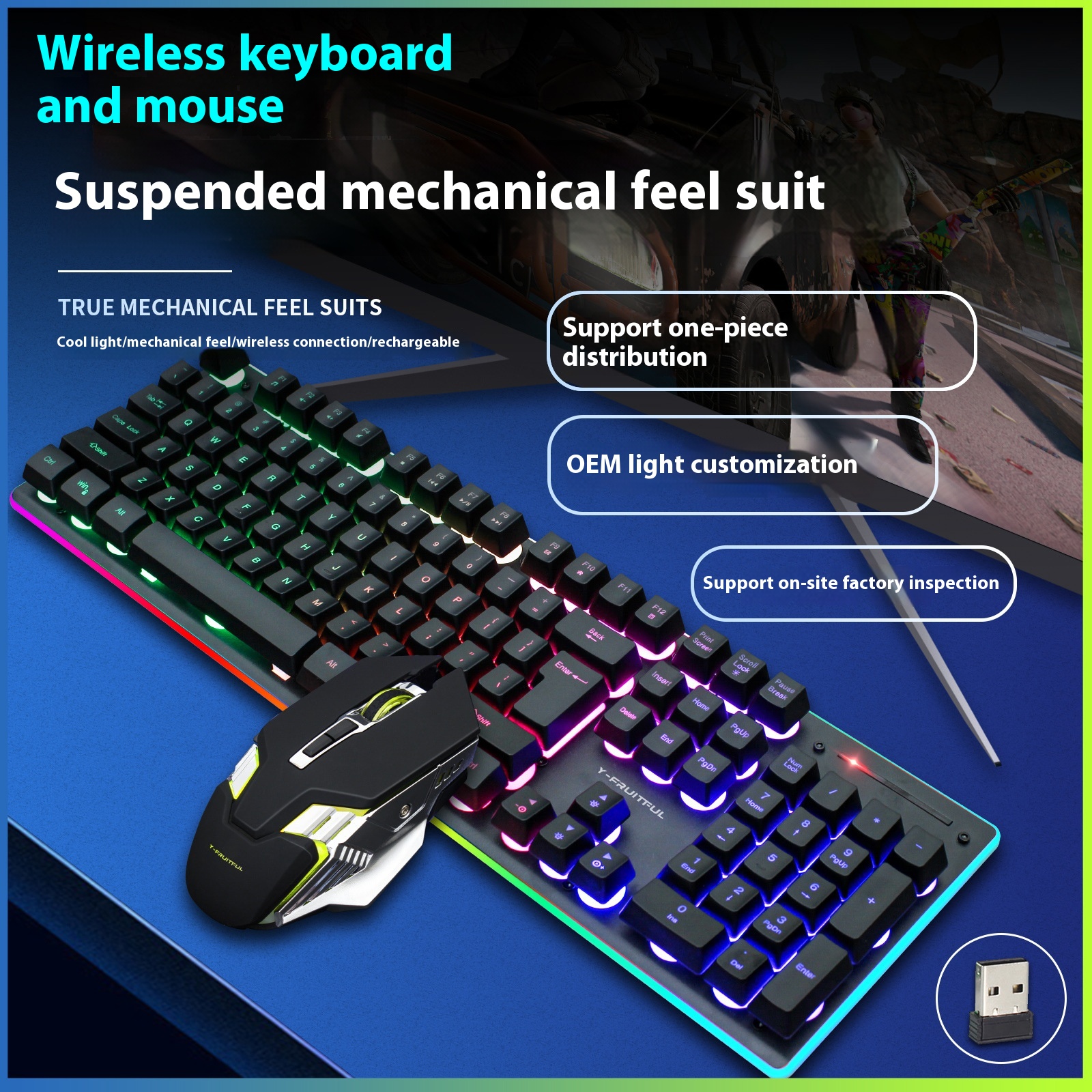 Yunguoguo K M99 Office Gaming Keyboard And Mouse Set Wireless Charging Luminous Gaming Keyboard And Mouse Set Can Be Shipped On Behalf Of