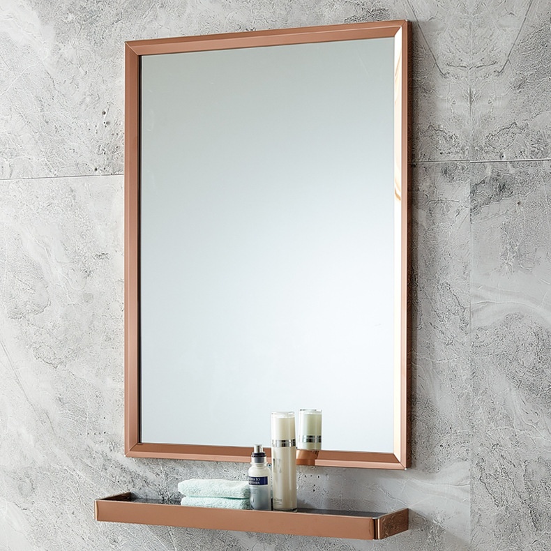 Foshan Ordinary Mirror Stainless Steel Rose Bright Silver Mirror Wall-mounted Bathroom Makeup Mirror