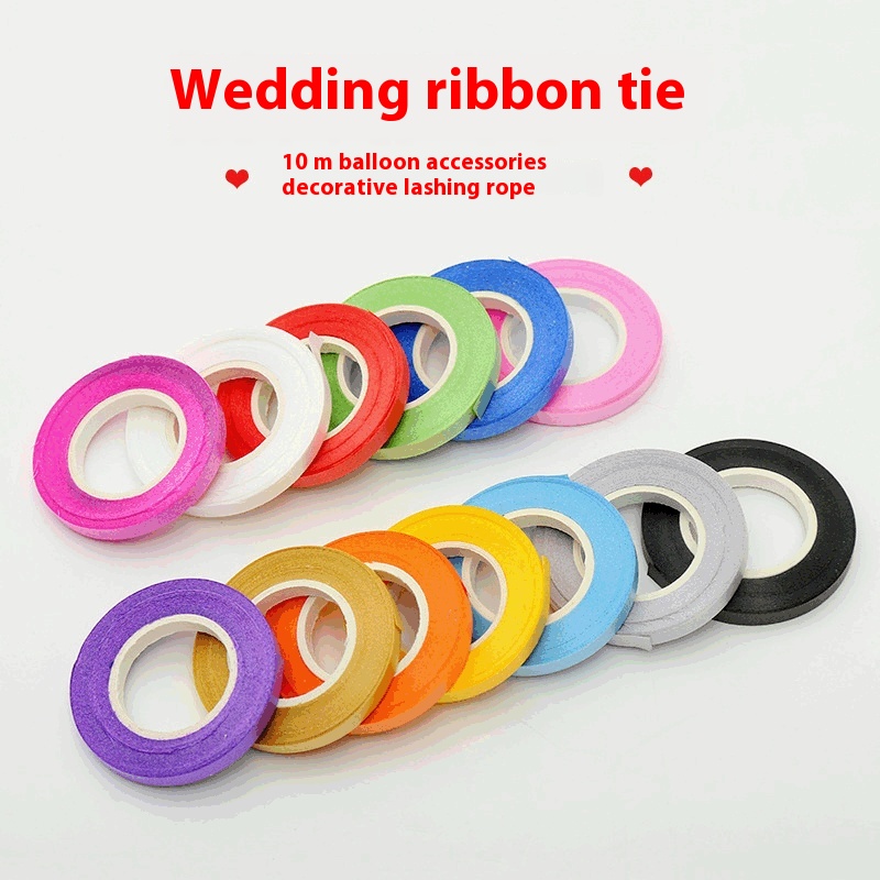 10m Balloon Ribbon Wedding Ribbon Tie Birthday Party Flag Ribbon Balloon Accessories Decoration Tie Rope