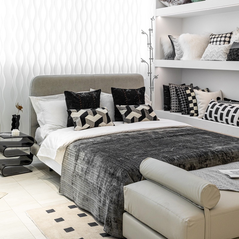 Luxury High-end Model Bed Flag Pillow Combination Shiny Grey Bed Tailgate Hotel Beds For Sale