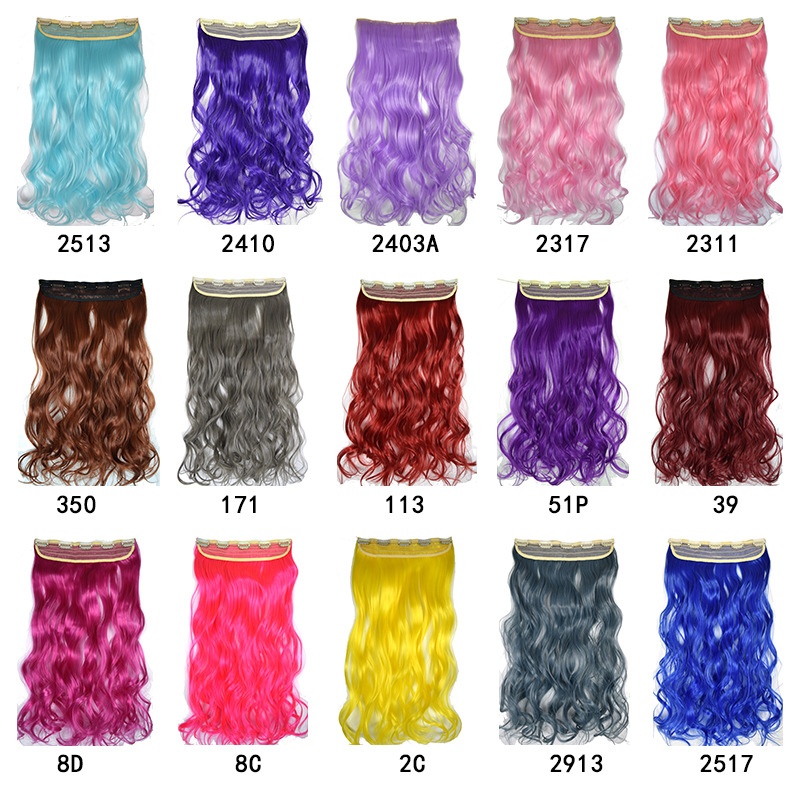 Wig Female C O S Wig5 Card Color Long Curly Hair Extensions Wig Piece European And American Foreign Trade