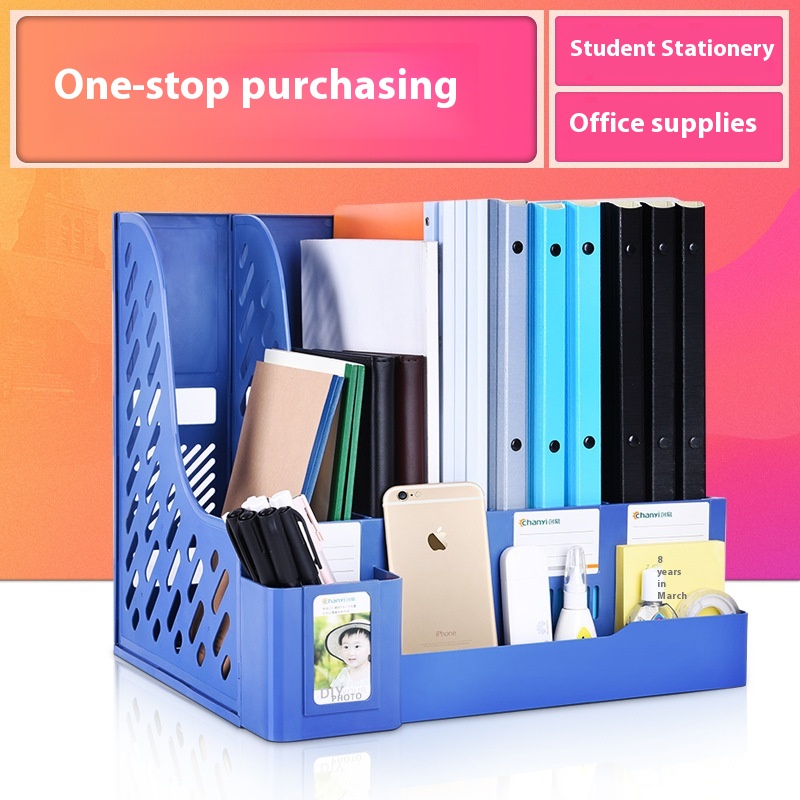 Chuangyi Desktop Office Supplies File Rack Thickened Information Frame Storage Column Student Bookshelf Quadruple Organizing Rack