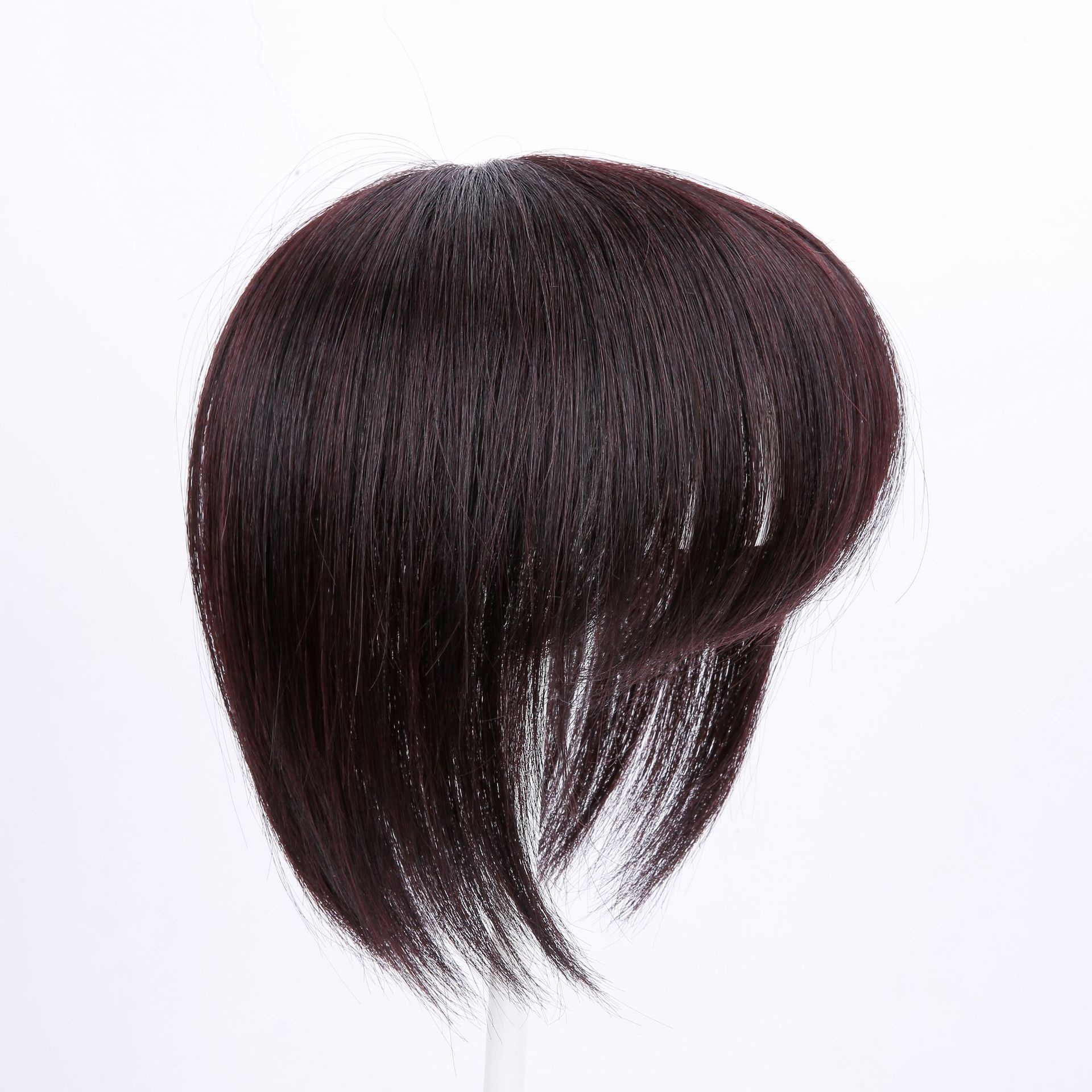 Women's Short Straight Human Hair Piece Head Cover Replacement Piece Real Hair Thin And Traceless White Hair Wig Piece Hair Block