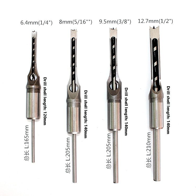 Woodworking Square Hole Drill Square Tenon Drill Bit Tenon Chisel Woodworking Square Deep Hole Drill Bit Woodworking Opening Tool Square Hole Drill Bit